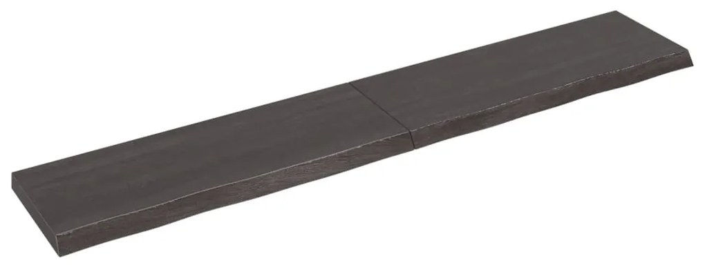 Πάγκος Μπάνιου Σκούρο Καφέ 220x40x(2-6) εκ. Επεξεργ. Μασίφ Ξύλο - Γκρι