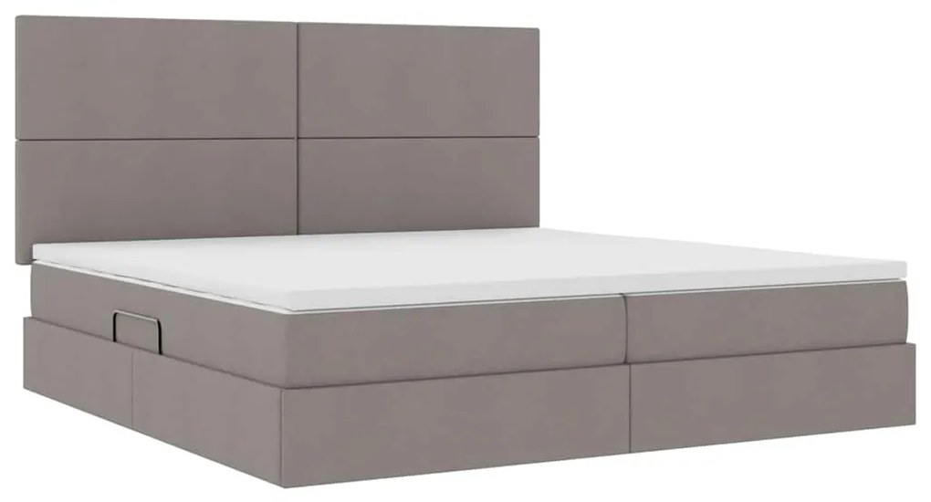 vidaXL Κρεβάτι με αποθηκευτικό χώρο και LED Taupe 200 x 200 cm