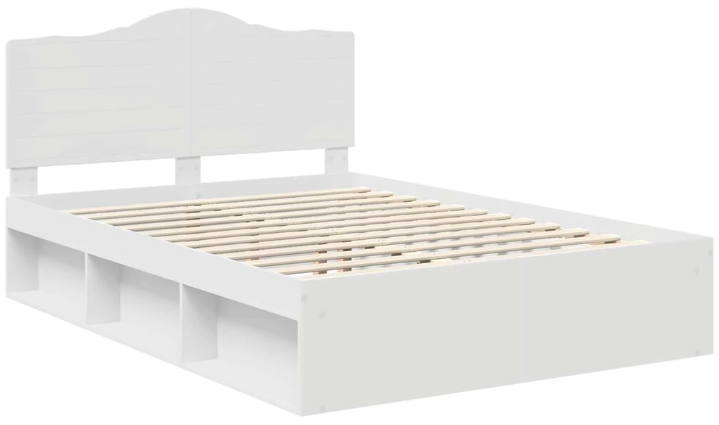 vidaXL Σκελετός Κρεβατιού Λευκό 150 x 200 cm Στερεά ξυλεία πεύκου