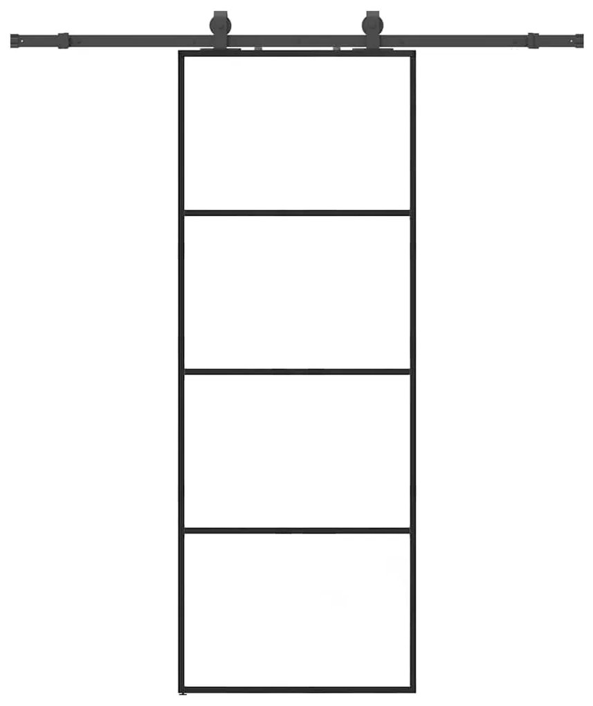 vidaXL Συρόμενη Πόρτα με Μηχανισμό Μαύρο 76x205 εκ. Γυαλί ESG
