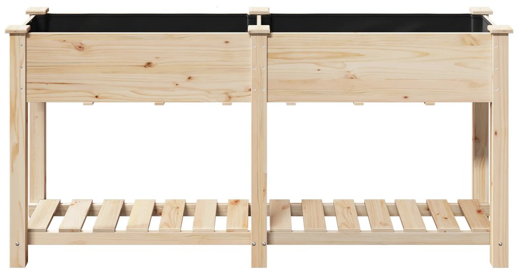vidaXL Γλάστρα Κήπου με Ράφι 161x43x76 εκ Μασίφ Ξύλο Πεύκου