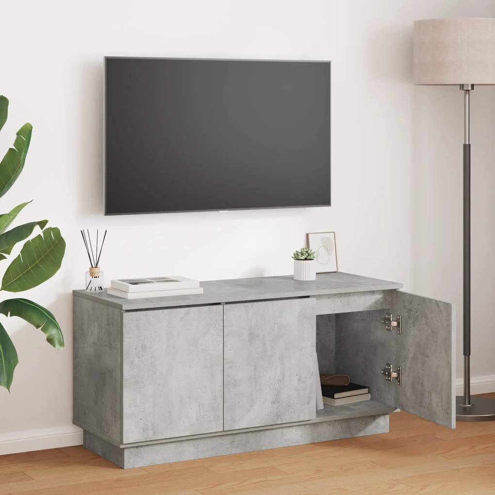 vidaXL Τηλεοπτική Ντουλάπα Σκυρόδεμα Γκρι 100x38x49 εκ. Επεξεργασμένο Ξύλο
