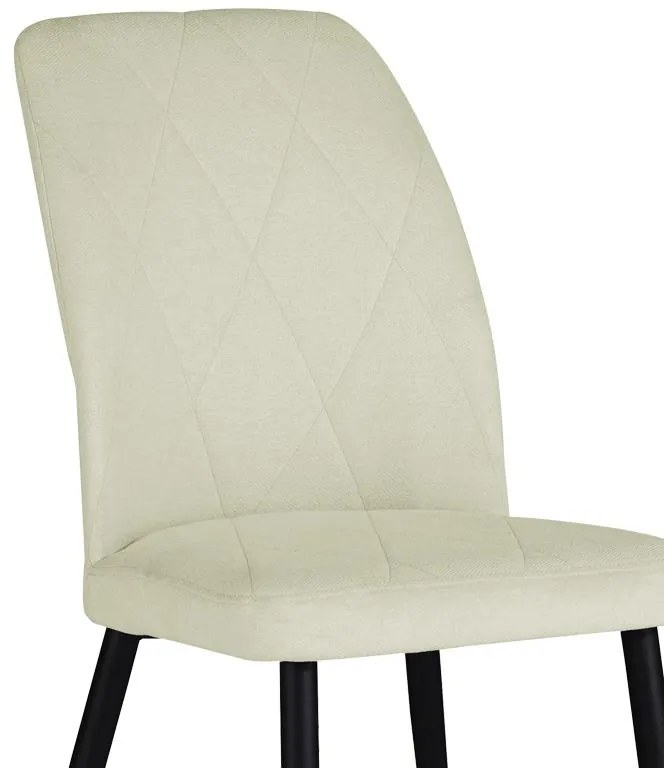 Καρέκλα Vika εκρού ύφασμα-πόδι μαύρο μέταλλο 48x58x90εκ 48x58x90 εκ.