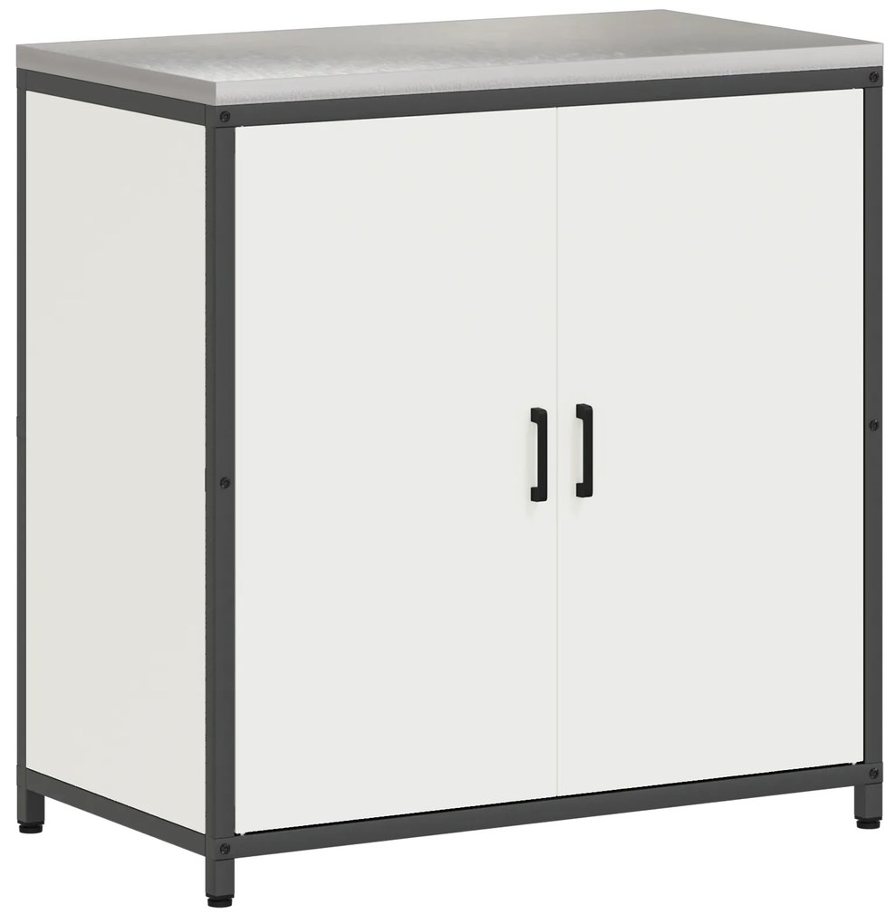 vidaXL Ντουλάπα Αποθήκευσης Κουζίνας Λευκό 60 x 50 x 92 εκ. Ατσάλι