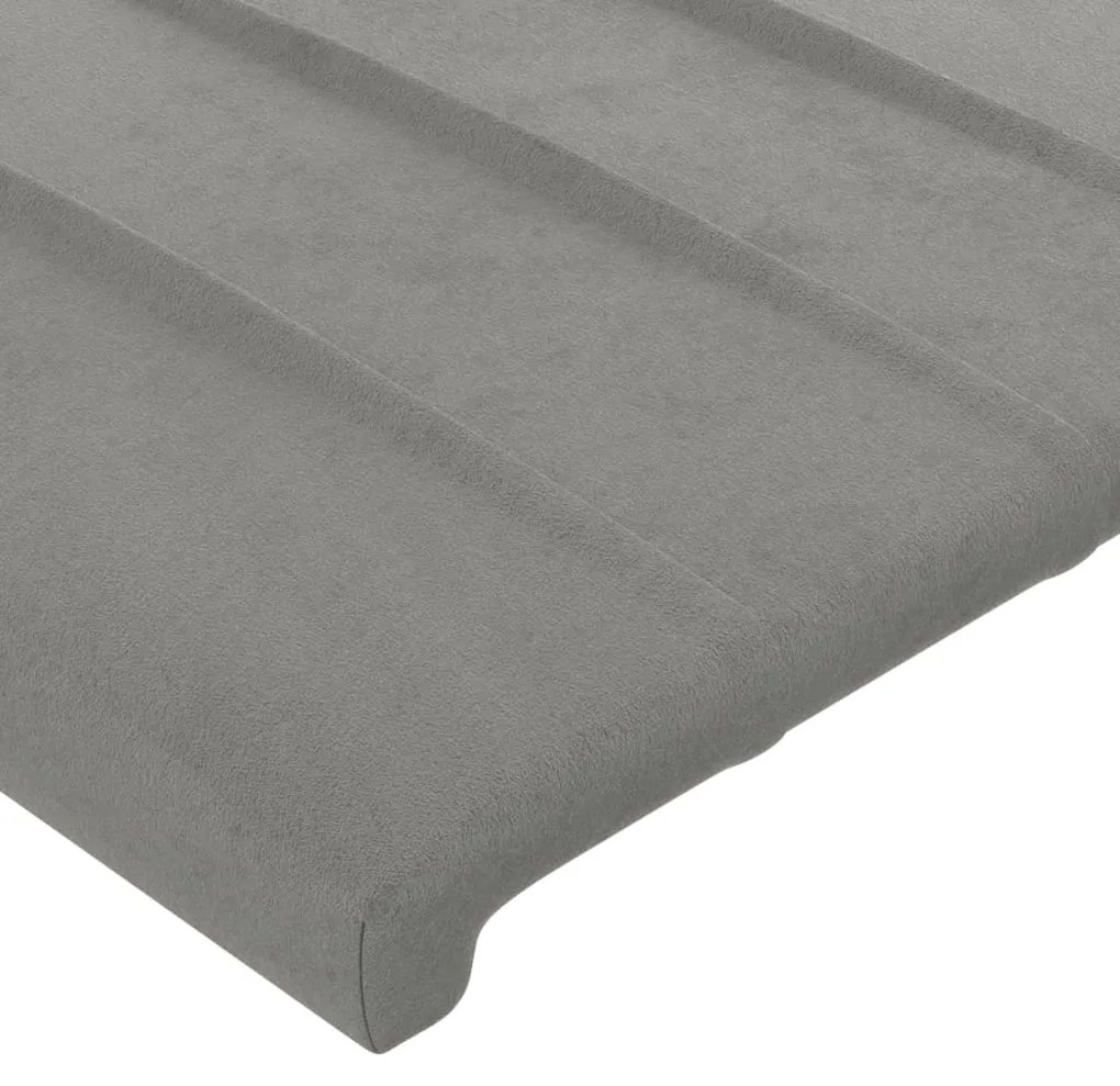 Κεφαλάρι με Πτερύγια Ανοιχτό Γκρι 163x23x118/128 εκ. Βελούδινο 3118248