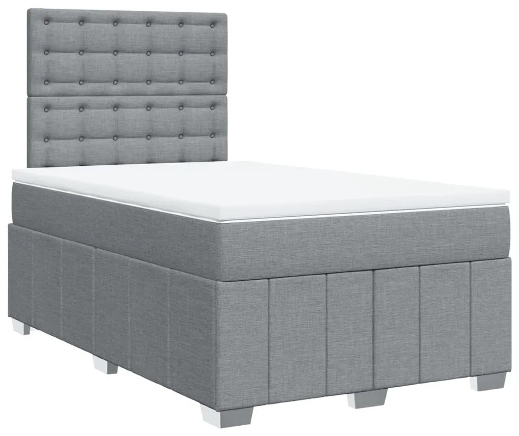 ΚΡΕΒΑΤΙ BOXSPRING ΜΕ ΣΤΡΩΜΑ ΑΝΟΙΧΤΟ ΓΚΡΙ 120X200 ΕΚ. ΥΦΑΣΜΑΤΙΝΟ 3293949