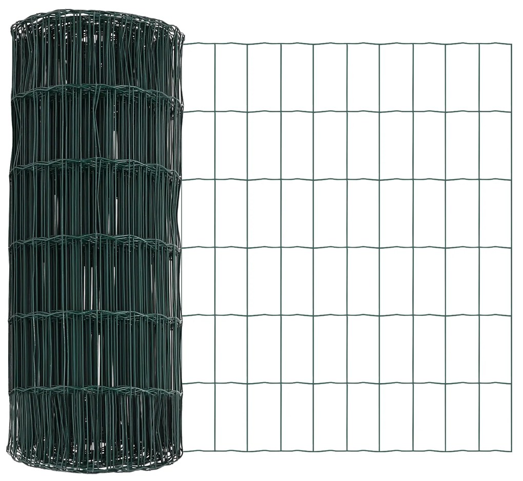 vidaXL Euro Fence με 13 Σημαδεμένους Στύλους 0.8x25 μ Γαλβανισμένο Μέταλλο Πράσινο