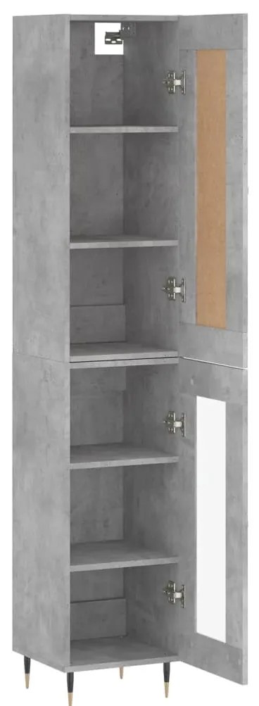 vidaXL Ντουλάπι Γκρι Σκυροδέματος 34,5x34x180 εκ. Επεξεργασμένο Ξύλο