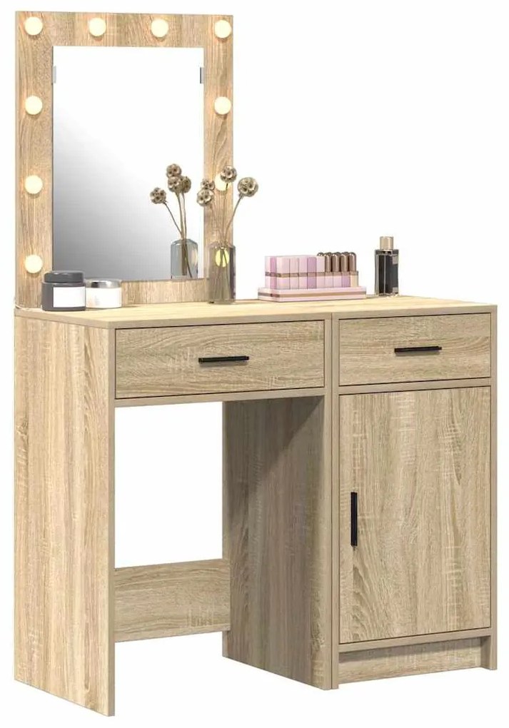 vidaXL Τραπέζι περιποίησης με συρτάρι 2 pcs Καφέ 50 x 41 x 135 εκ