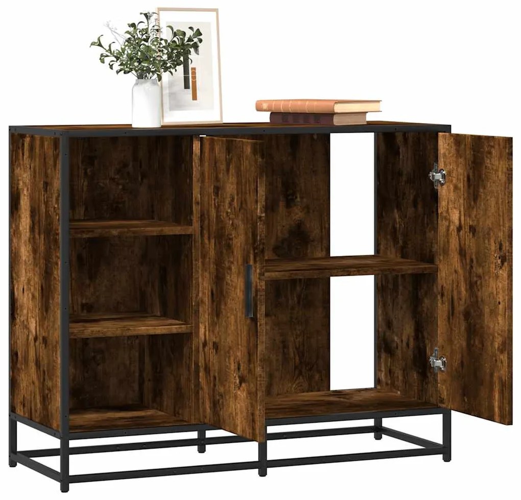 vidaXL Sideboard Καπνιστή δρυς 92x35x76 cm Κατασκευασμένο ξύλο