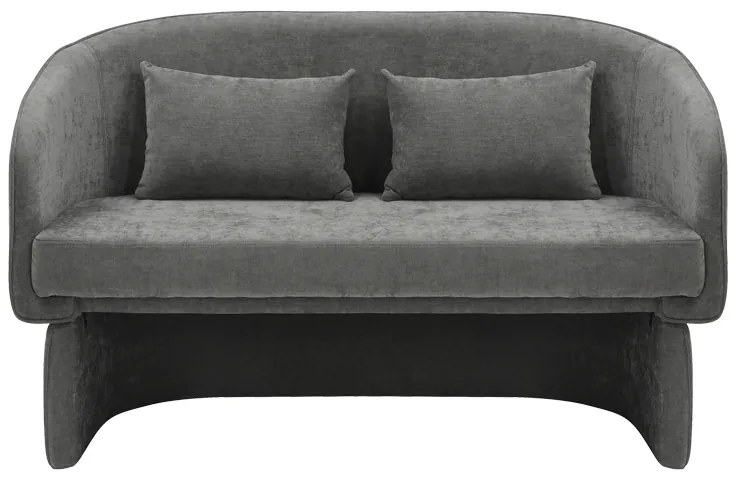 Καναπές διθέσιος Playmob pakoworld ύφασμα σε γκρι απόχρωση 128x65x79εκ