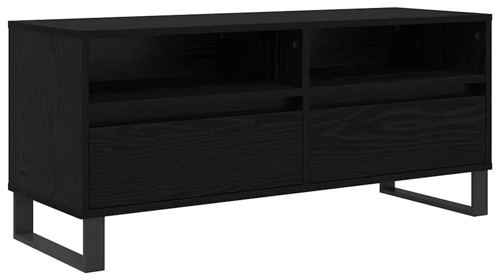 vidaXL Ντουλάπι TV με συρτάρι Μαύρη Οξυά 100 x 34,5 x 44,5 εκ.