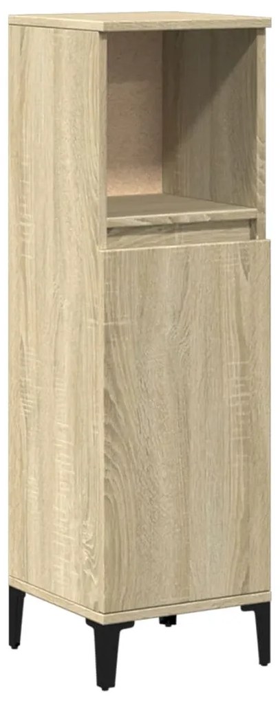 Ντουλάπι Μπάνιου Sonoma Δρυς 30x30x100 εκ. Επεξεργασμένο Ξύλο - Καφέ