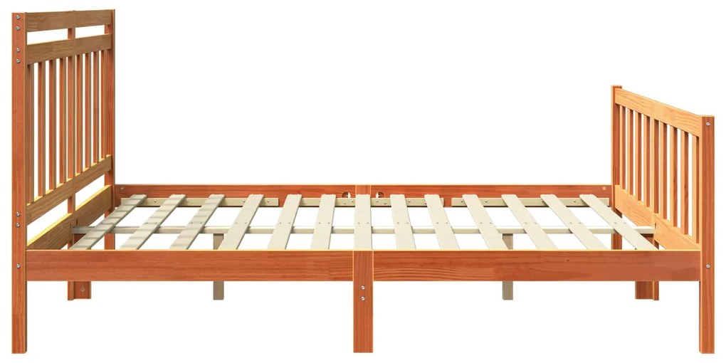 vidaXL Σκελετός Κρεβατιού με κεφαλάρι 2 pcs Κερωτό καφέ 180 x 200 cm