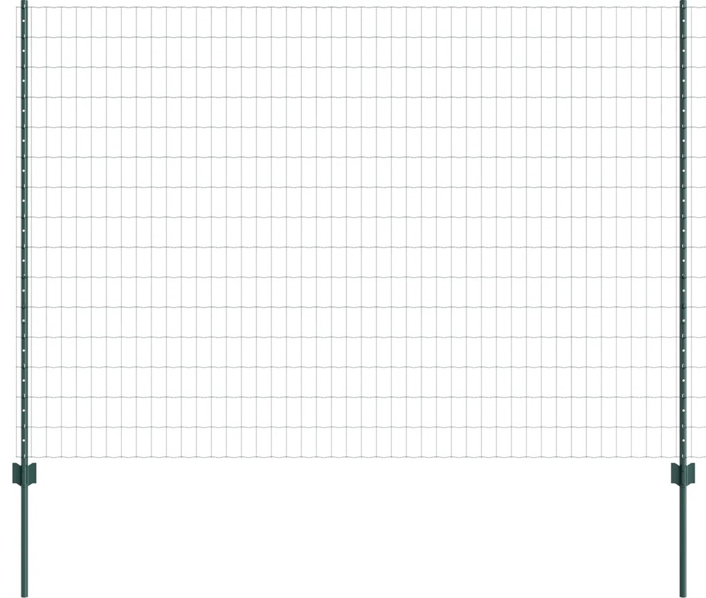 vidaXL Φράχτης Euro με 5 U Posts Πράσινο 1.6x10 μ Χάλυβας