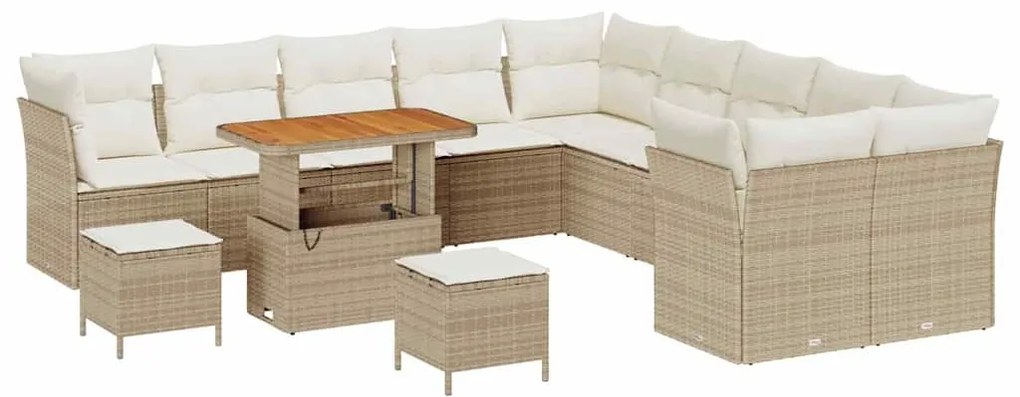 vidaXL Σετ Καναπέ Κήπου 13 pcs Μπεζ συνθετικό ρατάν