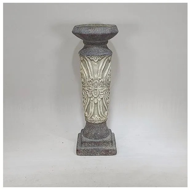 Κηροπήγιο τσιμεντένιο Γκρι-Μπεζ 11x11x30.5cm 752-25040 Estheti-752-25040-Γκρι 752-25040