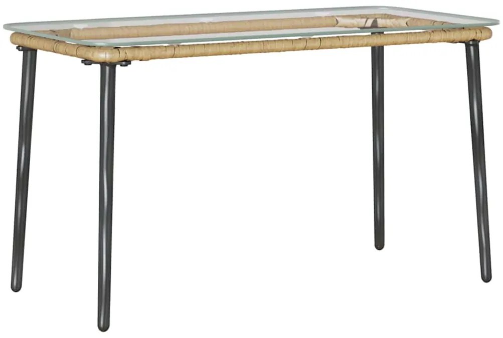 vidaXL Τραπέζι Κήπου Φυσικό 80 x 40 x 45.5 cm Πολυ ράταν
