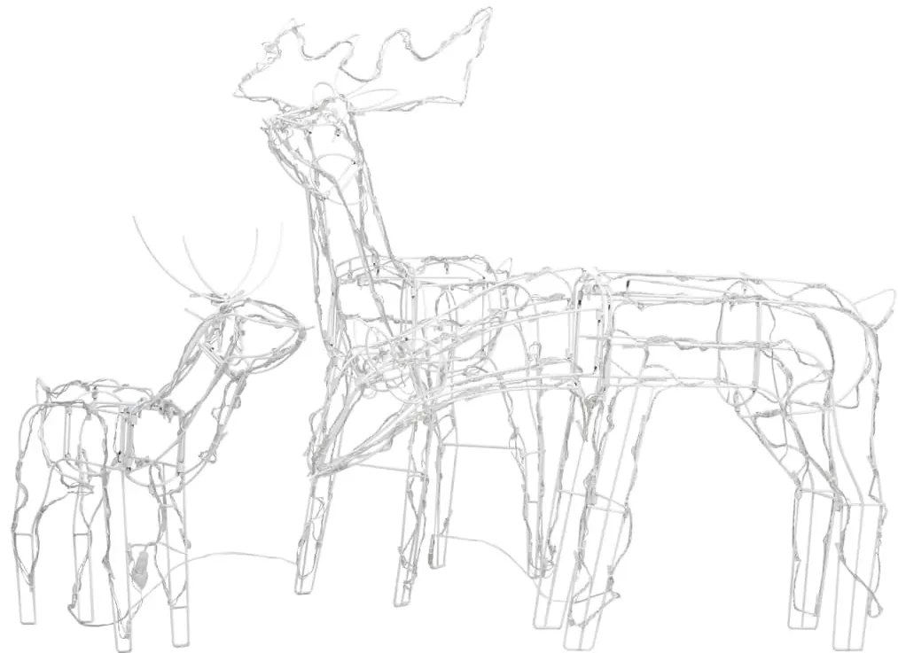 vidaXL Τάρανδοι Χριστουγεννιάτικοι Φωτιζόμενοι 3 τεμ. με 229 LED