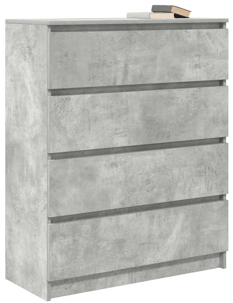 Sideboard Μπετόν Γκρι 80x35x99 cm Κατασκευασμένο ξύλο - Γκρι