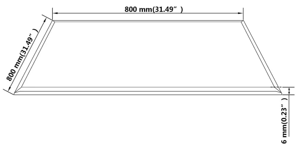 vidaXL Επιφάνεια Τραπεζιού Τετράγωνη 800 x 800 χιλ. από Ψημένο Γυαλί