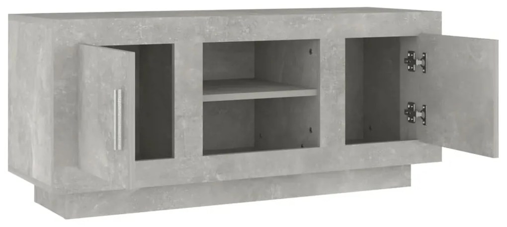 vidaXL Έπιπλο Τηλεόρασης Γκρι Σκυροδέματος 102x35x45εκ. Επεξεργ. Ξύλο