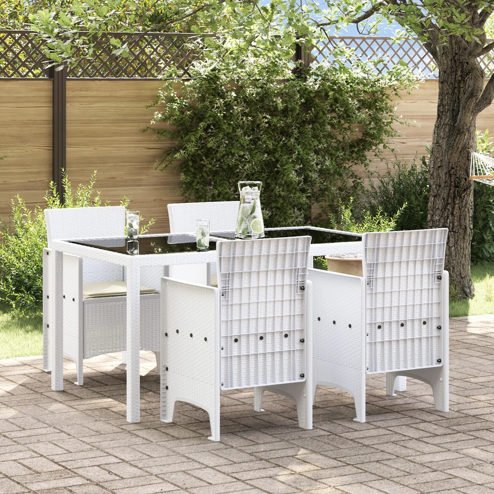 vidaXL Σετ Καρεκλών Κήπου 4 pcs Λευκό 53 x 49 x 85 εκ. Πλαστικό
