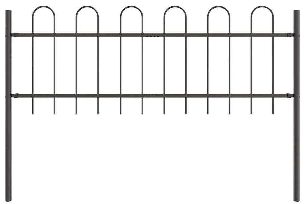 vidaXL Φράχτης Κήπου 4 pcs Γκρι 6,8 x 0,6 μ Ατσάλι με Πούδρα