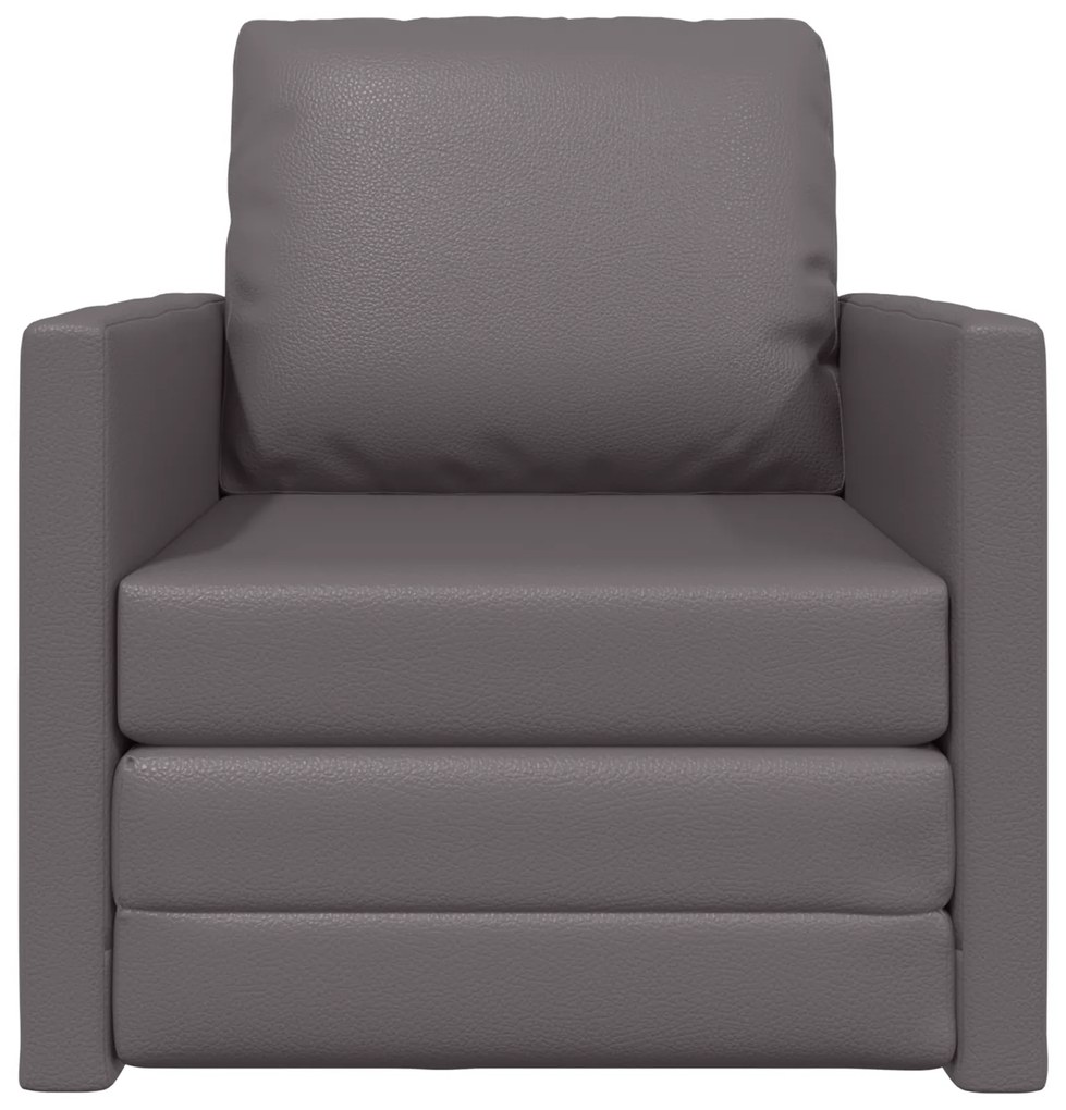 vidaXL Κρεβάτι Καναπέ 2 σε 1 Γκρι 74x77x81 cm Από Ψεύτικο Δέρμα