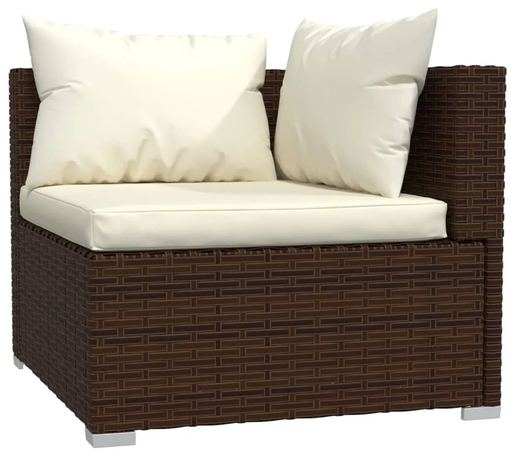 vidaXL Σαλόνι Κήπου Σετ 10 Τεμαχίων Καφέ Συνθετικό Ρατάν με Μαξιλάρια