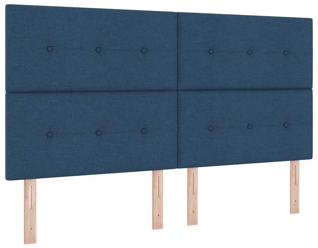 vidaXL Κρεβάτι με ελατήρια με στρώμα Μπλε 180 x 200 cm ύφασμα