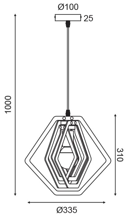 ΚΡΕΜΑΣΤΟ ΦΩΤΙΣΤΙΚΟ 1ΧΕ27 ΣΚ.ΚΑΦΕ ΔΕΡΜΑ MDF D34XH100CM TRITON - ZM391P34WDL - ZM391P34WDL