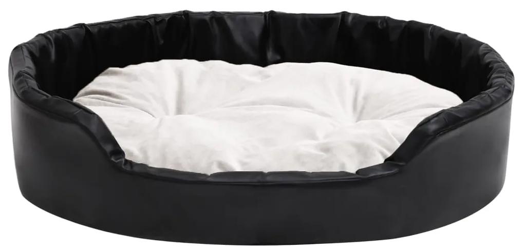 vidaXL Κρεβάτι Σκύλου Μαύρο/Μπεζ 90 x 79 x 20 εκ. Βελουτέ/Συνθ. Δέρμα