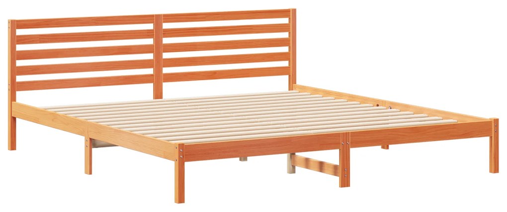 vidaXL Σκελετός Κρεβατιού Καφέ κεριού 200 x 220 cm Μασίφ ξύλο πεύκου