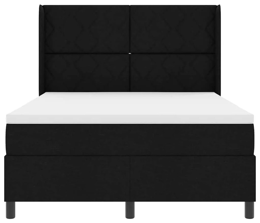 vidaXL Κρεβάτι με Στρώμα Μαύρο 160x200 cm, Ύφασμα
