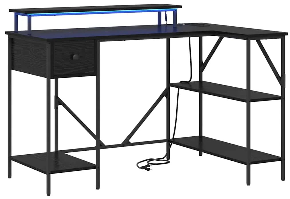 vidaXL Γραφείο Μαύρη Οξυά 120 x 79 x 86,5 εκ. Επεξεργασμένο ξύλο