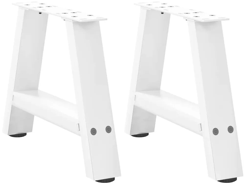 Πόδια Τραπεζιού Σαλονιού Σχήματος Α 2 τεμ. Λευκά 30x(30-31) εκ. Ατσάλι