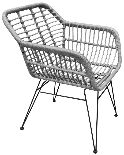 Καρέκλα Κήπου ArteLibre TERESINA Γκρι/Μαύρο Μέταλλο/Rattan 58x59x81cm-14420018
