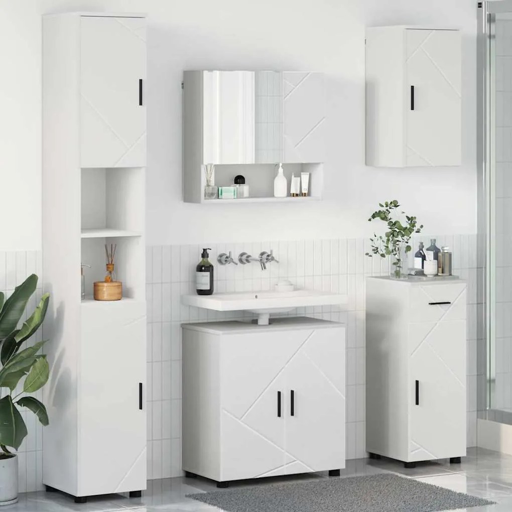 vidaXL Σετ Επίπλων Μπάνιου με συρτάρι 5 pcs Λευκό 61 x 35 x 64 εκ.