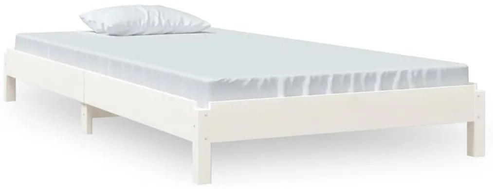 vidaXL Κρεβάτι Στοιβαζόμενο Λευκός 90x190 εκ. από Μασίφ Ξύλο Πεύκου