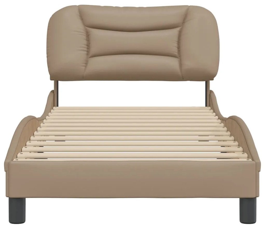 vidaXL Πλαίσιο κρεβατιού χωρίς Στρώμα Hvar Καπουτσίνο 90x200 εκ. Συνθ. Δέρμα