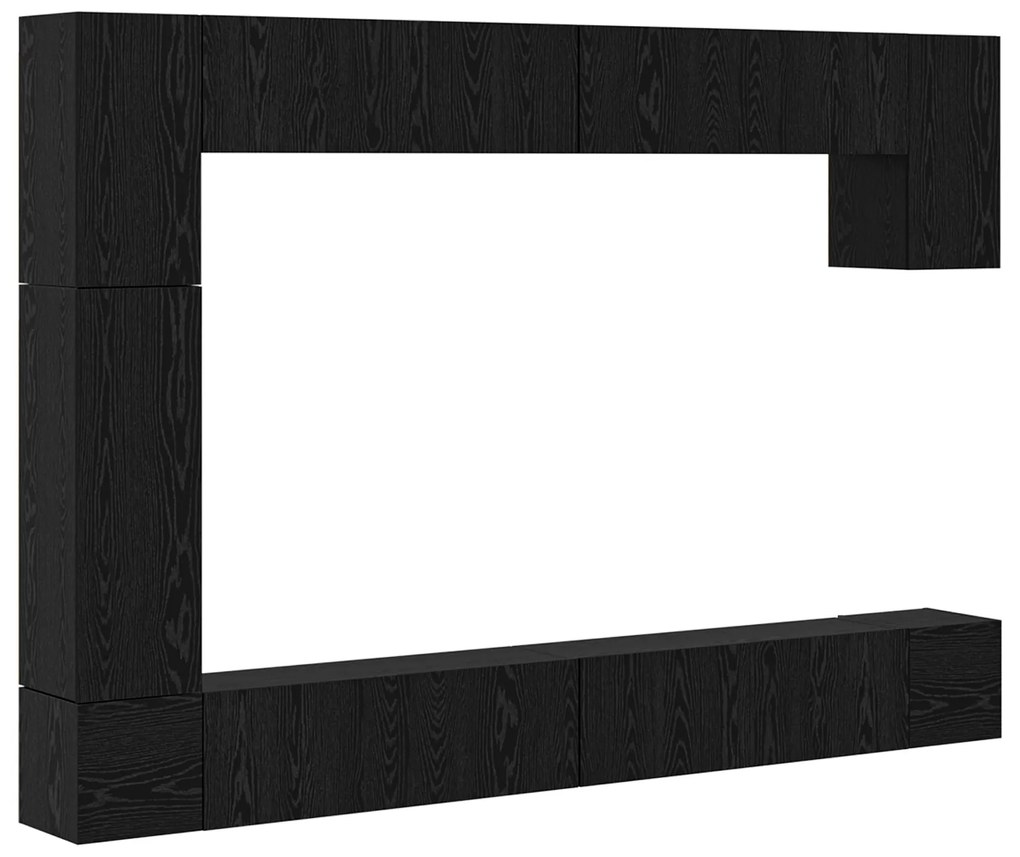 vidaXL Σετ επίπλου τηλεόρασης 9 pcs Μαύρη δρυς 100 x 30 x 30.5 εκ.