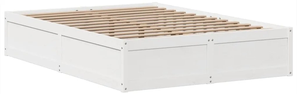 vidaXL Σκελετός Κρεβ. Χωρίς Στρώμα Λευκό 140x200 εκ Μασίφ Πεύκο