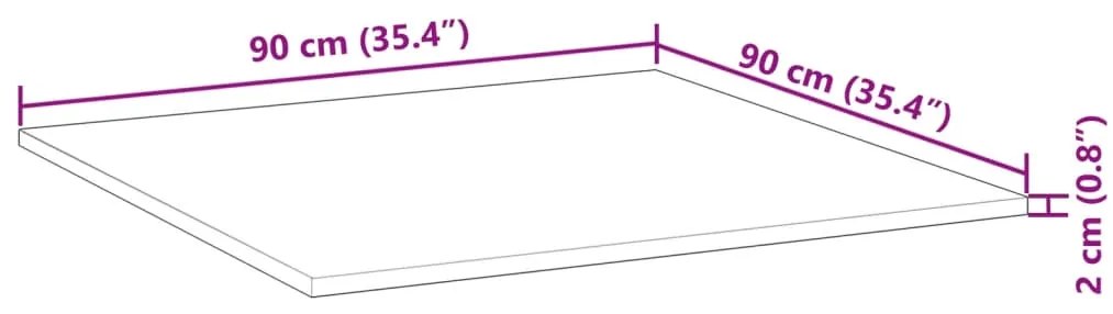 Επιφάνεια Τραπεζιού Τετράγωνη 90x90x2 εκ. Μασίφ Ξύλο Ακακίας - Καφέ