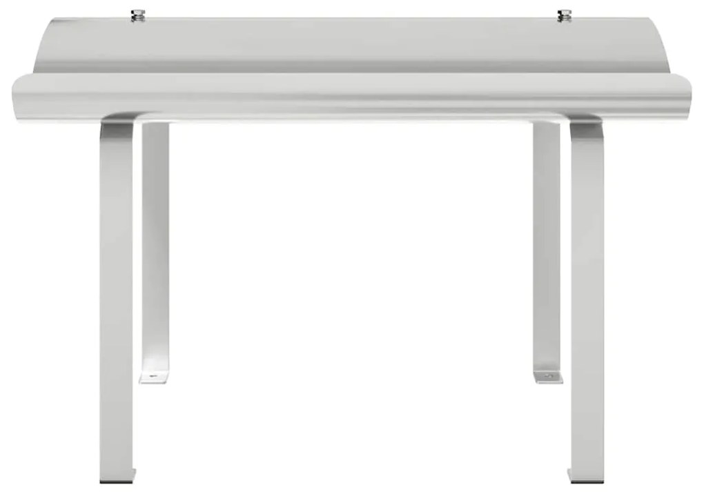 vidaXL Καπέλο τζακιού Ασημί 59.5 x 50 x 36.5 cm Ανοξείδωτο ατσάλι