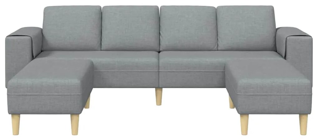 vidaXL Σετ Καναπέ 3 pcs Ανοιχτό γκρι ύφασμα