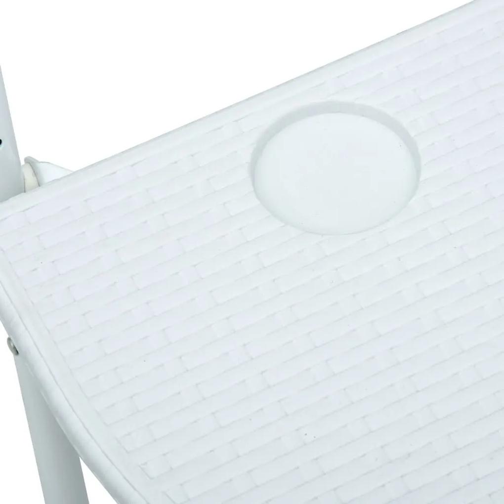 Τραπέζι Μπαλκονιού Κρεμαστό Λευκό 60x64x83,5 εκ. Πλαστικό Ρατάν - Λευκό