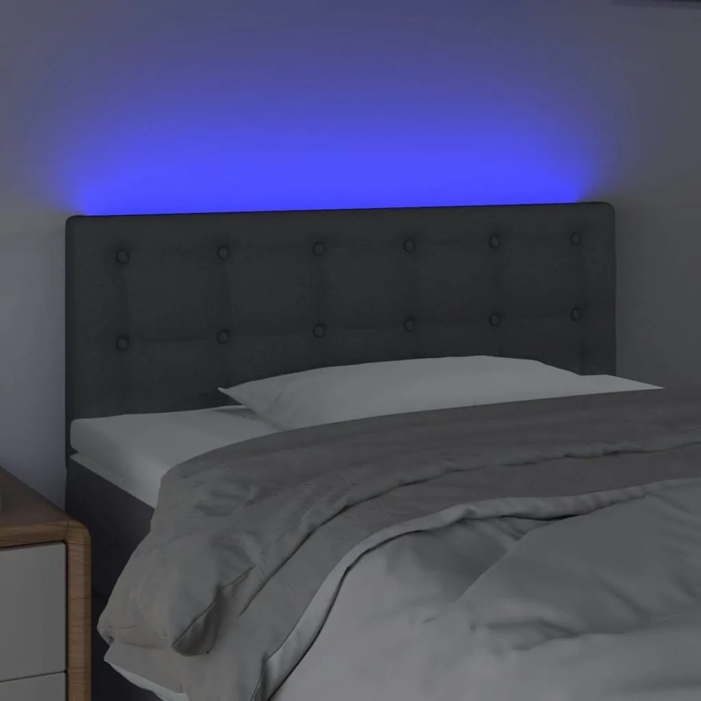 vidaXL Κεφαλάρι Κρεβατιού LED Σκούρο Γκρι 80x5x78/88 εκ. Υφασμάτινο