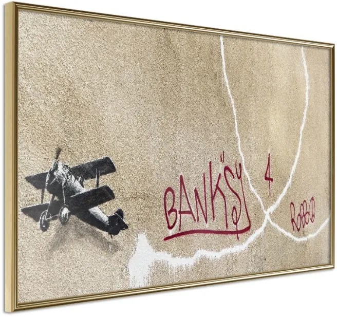 Αφίσα - Banksy: Love Plane - 30x20 - Χρυσό - Χωρίς πασπαρτού