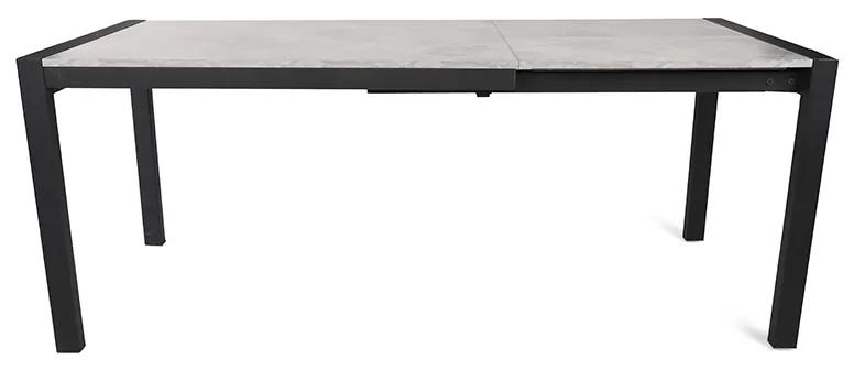 Artekko Silva Τραπέζι Επεκτεινόμενο MDF με Εφέ Άσπρου Μαρμάρου και Μαύρα Μεταλλικά Πόδια (120+67x74x75)cm